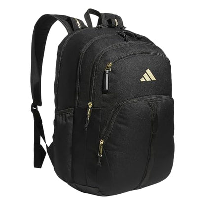 adidas Prime 7 Backpack for Laptop, School and Travel, 37L - color: Black/Gold Metallic