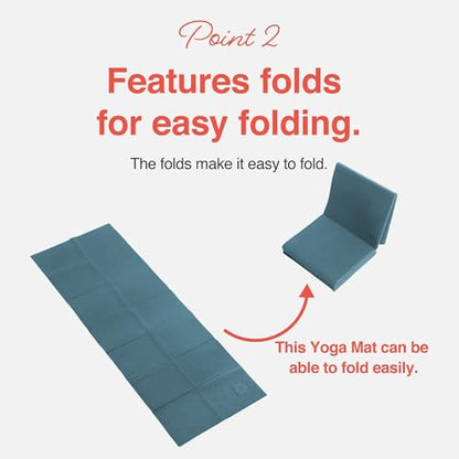 Primasole Folding Yoga Travel Pilates Mat Foldable Easy to Carry to Class Beach Park Tear resistant Travel Picnics 4mm Thick 9 Colors - color: Forest Green