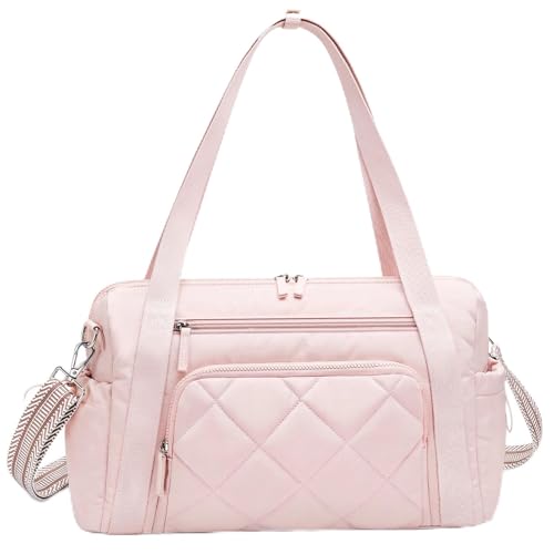 SYTRAH Gym Bag for Women, Duffle Weekender Bags for Travel, Lightweight Weekender Tote with Wet Pocket for Sports, Workout and Dance Pink - color: Pink(No shoe compartment)