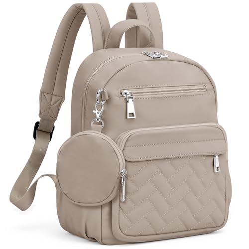 SYTRAH Anti-Theft Backpack for Women, Waterproof Puffer Travel Backpack with Locking Zippers & Coin Purse, Compact Quilted Daypack for Work, Commuting & Airport, Stylish & Lightweight Khaki - color: Khaki