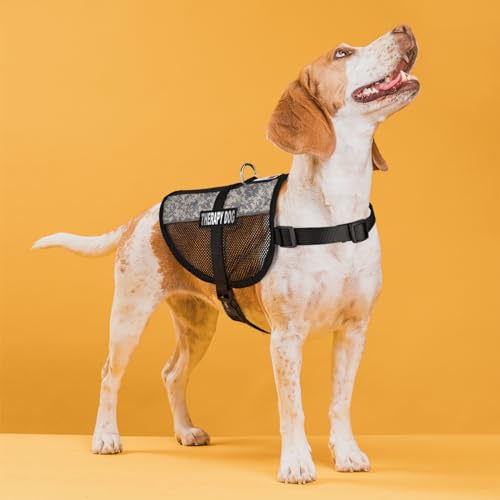 Dogline MaxAire Vest Therapy Dog Removable Patch Adjustable Harness Reflective for Puppies Small Medium and Large Dogs 13 by 16 Inch Girth Urban Camo - color: Urban Camo, size: Girth 13 by 16"