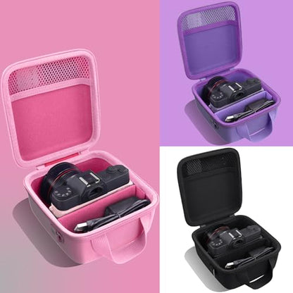 Camera Case for VJIANGER/VETEK/NIKICAM/Yatao 4K Vlogging Camera,Carrying Case Holder for 4K Vlogging Camera and Accessories(Pink Case) - color: Pink Case