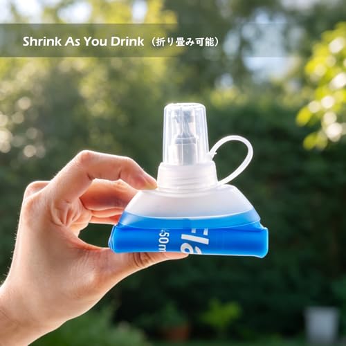 TRIWONDER TPU Soft Folding Water Bottles BPA-Free Collapsible Flask for Hydration Pack - Ideal for Running Hiking Cycling Climbing (450ml/15.22oz - Pack of 2) - color: 450ml/15.22oz - Pack of 2