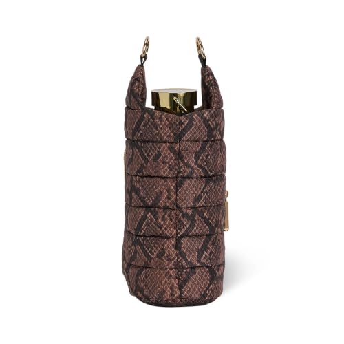 WanderFull® Original HydroBag®, Fits Up to 32 oz Water Bottle Holder with Strap, Gift for Women, Hands-Free Crossbody, Water Bottle Carrier Bag with Phone Pocket - color: Snake Print Nylon
