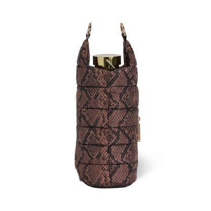 WanderFull® Original HydroBag®, Fits Up to 32 oz Water Bottle Holder with Strap, Gift for Women, Hands-Free Crossbody, Water Bottle Carrier Bag with Phone Pocket - color: Snake Print Nylon