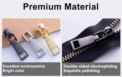 AKTIOIN Metal Zipper Repair Kit for Jackets, Luggage, Bags (Black, #5-2pcs) - color: Black, size: #5