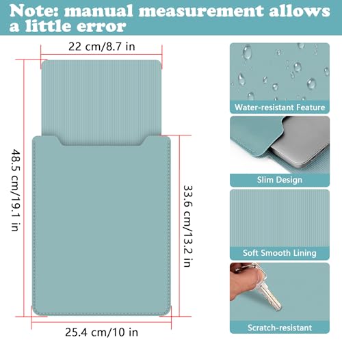BVYA 12-13.3" Laptop Sleeve, PU Leather Laptop Case Compatible with MacBook Air 13 2018-2022 (M2 A2681 M1 A2337), Compatible with MacBook Pro 13 2016-2022 (M2 A2686 M1 A2338 A2251 A2289 A2159) - color: BLUE, size: For 12-13.3 inches