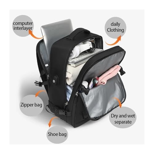 Large Capacity Dry and Wet Separation Backpack Multi-functional 40 * 20 * 25 Travel Waterproof Mommy Backpack(Blue) - color: Blue