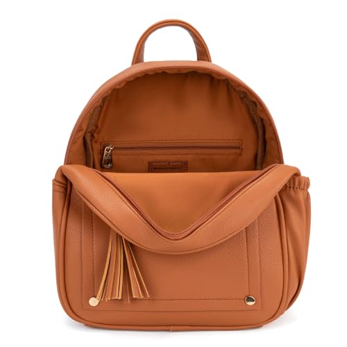Montana West Mini Backpack Purse for Women Anti Theft Backpacks with Secured Zipper and Tassel - color: Mini Brown