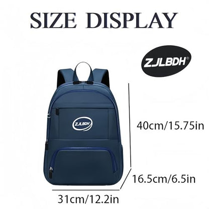 25L Classic Backpack, Polyester, Water Resistant, Multiple Front Zippered Pockets, Padded Back, Adjustable Straps (Blue)