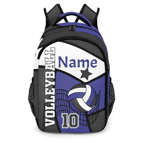 Volleyball Blue Black Personalized School Backpack Waterproof Laptop Bag for Woman Man - color: Muilti 20