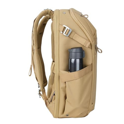 VANGUARD VEO Metro B30L Camera & Everyday Backpack (Beige) – Fits 70–200mm Attached, 17" Laptop Storage, Convertible Daypack Design, Travel-Ready Carry-On - color: Beige, size: 30L