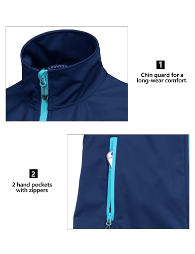 Little Donkey Andy Women's Lightweight Softshell Vest, Windproof Sleeveless Jacket for Running Hiking Travel - color: Blue, size: Large