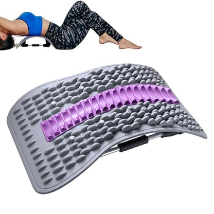 Back Stretcher - Adjustable Multi-Level Support, Ergonomic Arch Design, Muscle Relaxation Tool, Spine Alignment Device | Yoga Stretching Accessory with Pain Reliefs Function for Home, Offices Session - color: Purplee