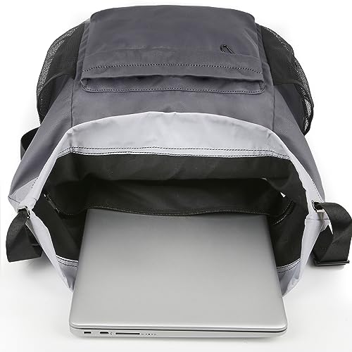 Waterproof Drawstring Backpack Sports Gym Sackpack with Mesh Pockets Water-Resistant String Cinch Beach Bag for Men Women - color: Gradient - Gray