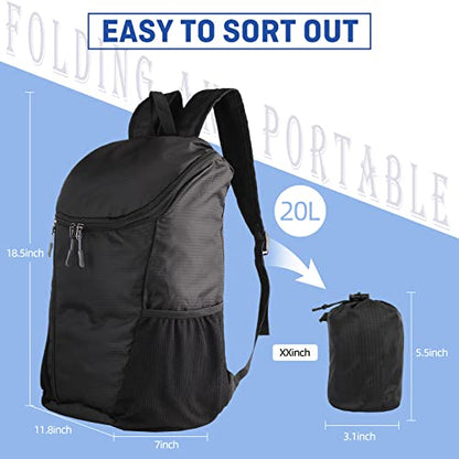 DOVO Hiking Backpack, Waterproof and Wear-resistant Lightweight Backpack Packable,Outdoor Travel Camping Daypack Foldable-BLUE - color: Blue