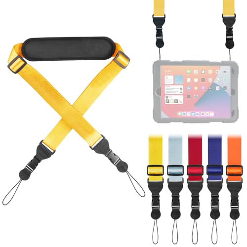 FIEIL Universal Shoulder Strap, Neoprene Padded Bag Strap with Double Adjustable Buckles, Comfortable Neck Lanyard for Camera, Cellphone Tablet,iPad, Laptop, Binocular, Luggage Bag(Bright Yellow) - color: Bright Yellow