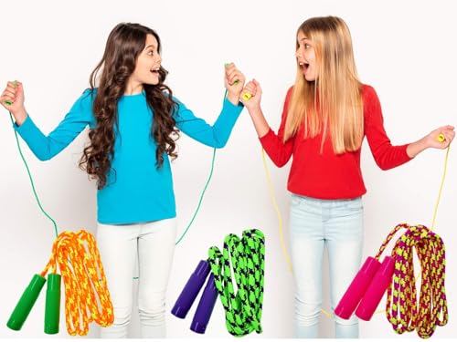 JA-RU 7ft Adjustable Jump Rope (Jump Rope) Nylon Braided Jump Ropes for Kids. Indoor & Outdoor Activities for Teens. Bulk Party Favor & Gymnastics Goodie Bag Stuffers. 1995 - style: 24 Pack