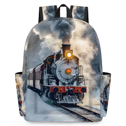 Locomotive Train Kids Backpack for Boys Girls Winter Transport Preschool Toddler Backpack Kindergarten Nursery Bookbag Travel Children School Bag - color: Locomotive