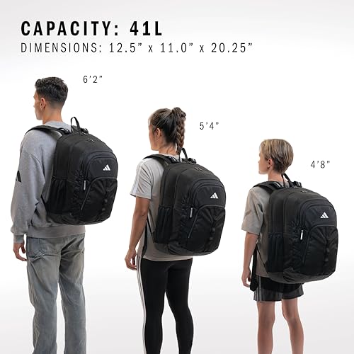 adidas Primetime School Backpack 41L - color: Black/White