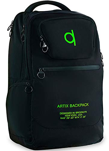 ARTIX® Waterproof Laptop Backpack for Men & Women | Large 17.3-inch Travel Backpack | Stylish & Durable Computer Bag for Business, Office & Work | Versatile Rucksack for Adults (Black/Green)