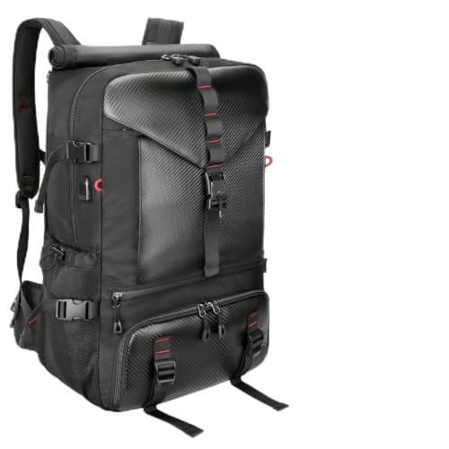 SWICKY Carry-on Travel Backpack for Men, Airline Approved Convertible Duffle Backpack with Shoe Compartment & USB Charging Port, Water Resistant 17.3 Inch Laptop Backpack for Travel Gym Camping - color: 82522(black-fits 17.3 Inch Laptop)