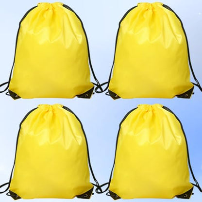 Drawstring Backpack 4PCS Bulk String Backpack Drawstring Bags Sport Gym Cinch Bag Nylon String Bag for Women Men (Yellow 4PCS) - color: Yellow 4pcs