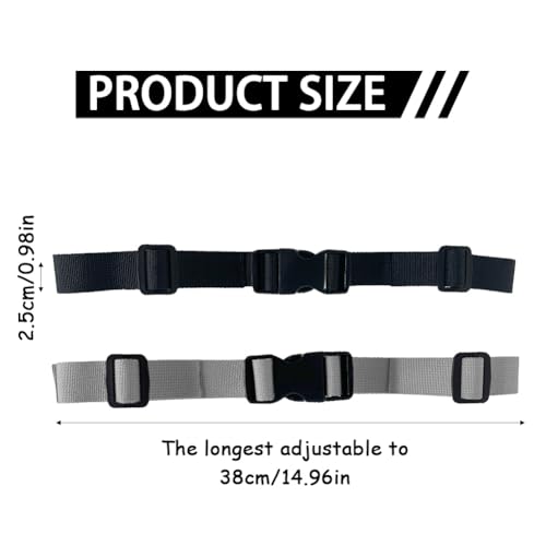2 Pack Backpack Chest Strap Add On, Universal Elastic Backpack Sternum Strap, Adjustable Chest Belt with Quick Release Bucklee, Backpack Accessories for Travel, Hiking, Camping - color: black + gray