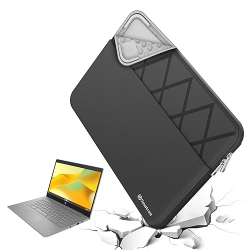 Smatree Laptop Sleeve for 13.3 inch HP Chromebook x360 13b-ca000/ca0047nr, Laptop Case with Accessory Pocket, YKK Zipper, Patented Shockproof Design (E456) - color: Elite-Black, size: for 13.3 inch Chromebook x360 13b(E456)