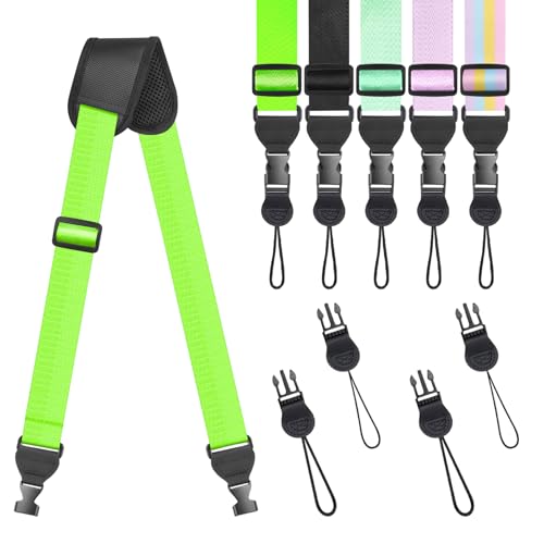FIEIL Universal Shoulder Strap, Sandwich Mesh Padded Neck Lanyard, Replacement Comfortable Bag Strap for Camera, Cellphone Tablet,iPad, Laptop, Luggage Bag, Binocular(Fluorescent Green) - color: Fluorescent Green