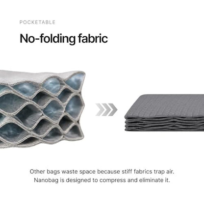 Nanobag Daypack - Ultralight 16L Foldable Travel & Hiking Backpack, Reusable, Packable, Collapsible Bag for Men & Women (Gray) - color: Gray