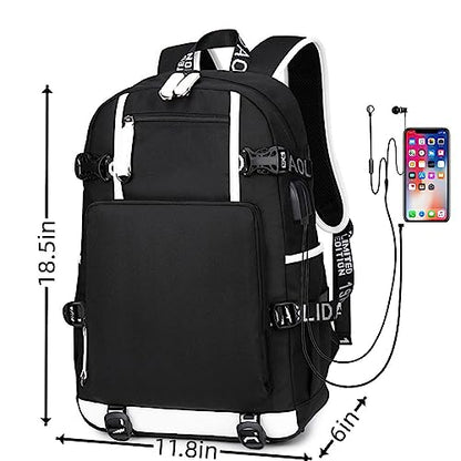 Txiujou Basketball Player 23 Student School Bag, Laptop Backpack, Ultra-Light Travel Bag, For Men And Women (Black4) - color: Black4