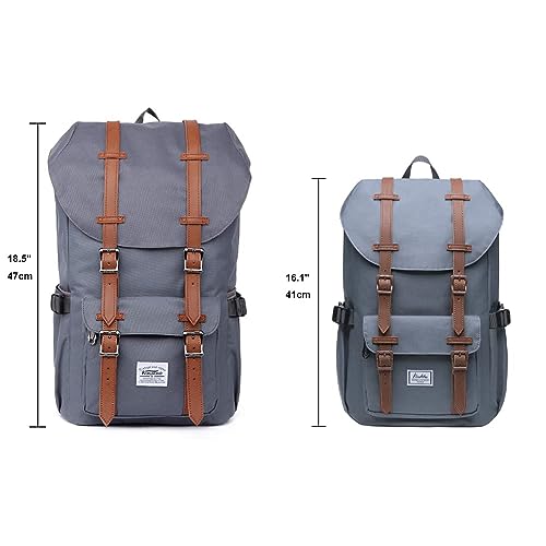 KAUKKO Laptop Outdoor Backpack Traveling Daypack Hiking Rucksack Large Capacity Bag Fits 15.6"(5-7-Grey(2PC)-NEW) - color: 5-7-grey(2pc)-new