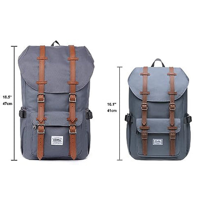 KAUKKO Laptop Outdoor Backpack Traveling Daypack Hiking Rucksack Large Capacity Bag Fits 15.6"(5-7-Grey(2PC)-NEW) - color: 5-7-grey(2pc)-new
