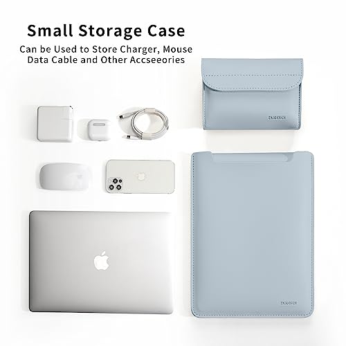 Laptop Sleeve Bag Compatible with MacBook 12 A1534/Air 11 13 M1 A2337/Pro 13 A2338, 11.6-12.3 Acer Chromebook/HP Stream/ASUS/Surface Pro 8/7/6/X/5/4/3, PU Bag with Small Case, Blue - color: Blue, size: 12-13.3 inch