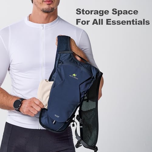 N NEVO RHINO Hydration Backpack,Water Backpack with 50 oz /1.5L Water Bladder, Bike Hydration Pack for Men Women, 6L Lightweight Hydration Hiking Backpack for Cycling Hiking - color: Navy Blue