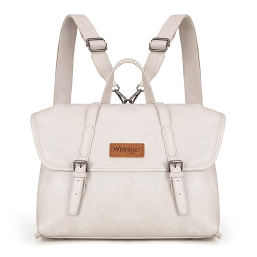 Wrangler Laptop Bag for Women Messenger Bag Briefcase Computer Backpack Convertible Satchel Bag - color: Beige, size: 13 inch