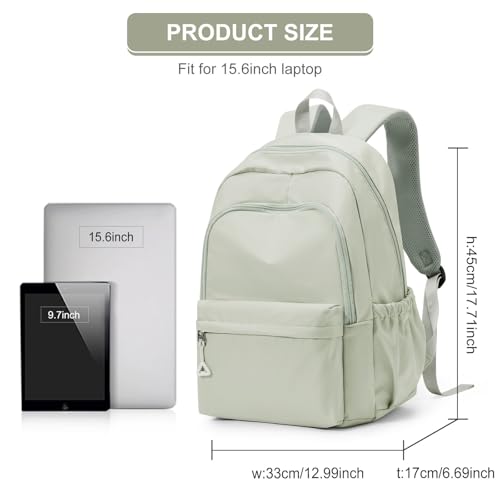 suwasp Casual Laptop Backpack for Women Men Waterproof Lightweight Backpacks Bag 15.6inch Laptop Daypack Large Capacity Backpack, Light Green - color: Light Green-m