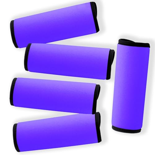 Neoprene Luggage Handle Wraps for Traveling Bright Color Luggage Identifiers|Handle Wraps|Handle Covers - color: Lavender