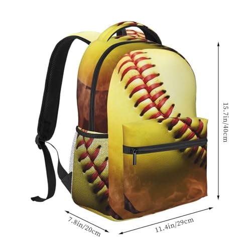 Casual Backpack for Men Women Lightweight Laptop Backpack Softball Bookbag Hiking Bag Travel Daypack