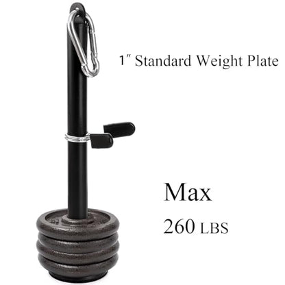 Jucoan Weight Loading Pin for 1 Inch Standard and 2 Inch Weight Plate, Loading Pin with Heavy Duty Carabiner for Cable Pulley System LAT Pulldown Home Gym Workout Equipment