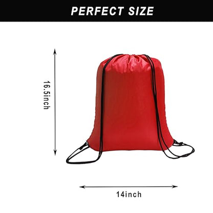 CAIHONG 100 Pack Drawstring Bags Bulk, Red Bulk Draw string Backpacks Cinch Snack Gym Draw String Bags for Women Men (Red,100Pcs) - color: Red