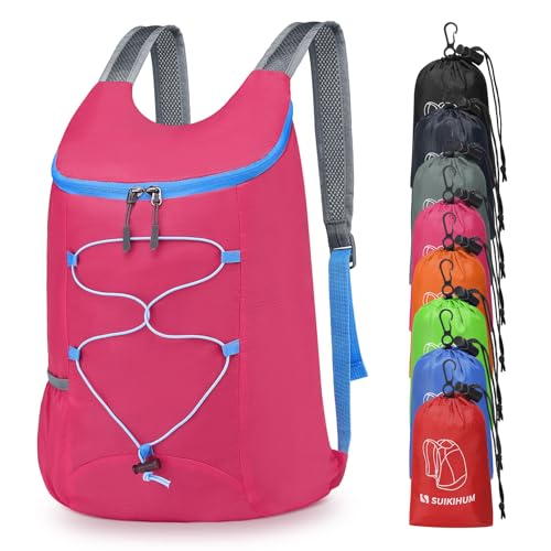 20L Small Hiking Backpack Lightweight Packable Daypack Rose - color: Rose Red