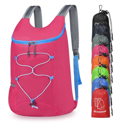 20L Small Hiking Backpack Lightweight Packable Daypack Rose - color: Rose Red