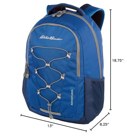 Eddie Bauer Adventurer Backpack with Organization Compartments and Hydration/Laptop Compatible Sleeve, Adventurer - True Blue, 25L - color: Adventurer - True Blue, size: 25L