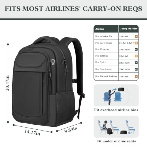 Extra Large Laptop Backpack, 18.4 Inch Travel Backpack, Big Sturdy TSA-Friendly College Computer Bag, Gifts for Men & Women, Black - color: Black, size: 18.4 Inch(45L)
