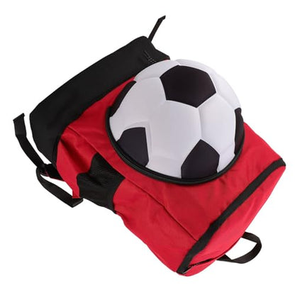Bnineteenteam Soccer Backpack, Youth Soccer Bag Sweat Wicking Breathability Football Bag with Ball Compartment and Shoe Compartment for Activities - color: Red with Black, size: Children Size (Fits Size 4 Ball)