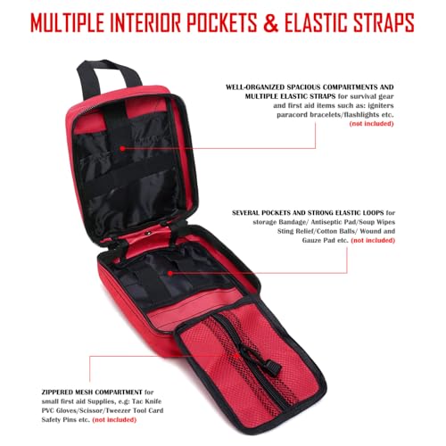 Molle ifak Pouch Empty First aid kit Bag for Outdoor Tactical Medical Pouch - color: RED