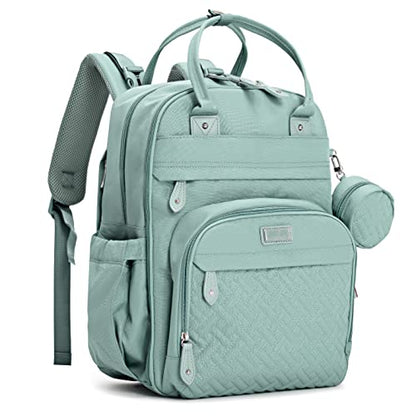 BabbleRoo Diaper Bag Backpack - Baby Essentials Travel Bag - Multi Function Water Resistant Diaper Bag, Travel Essentials Baby Bag with Changing Pad, Stroller Straps & Pacifier Case – Sage Green - color: Sage Green, size: Large