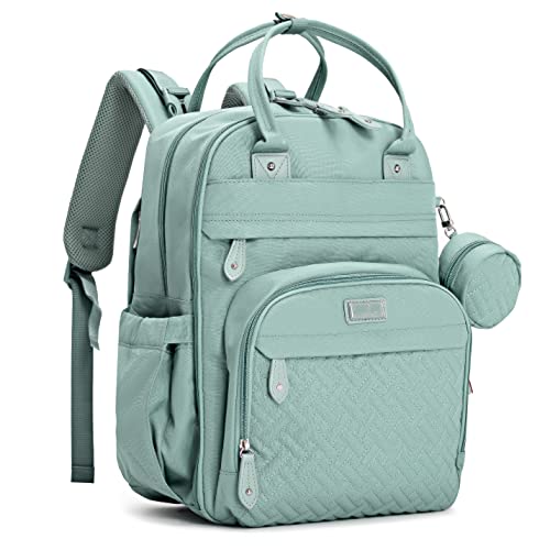 BabbleRoo Diaper Bag Backpack - Baby Essentials Travel Bag - Multi Function Water Resistant Diaper Bag, Travel Essentials Baby Bag with Changing Pad, Stroller Straps & Pacifier Case – Sage Green - color: Sage Green, size: Large